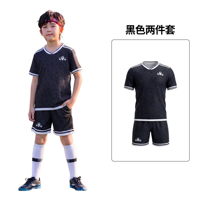 Uniforme de fútbol infantil, pantalones cortos de mangas cortas, niños y niñas, uniformes de entrenamiento de equipos, camisetas, uniformes transpirables image 9