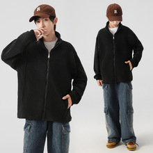 户外抓绒衣男大童外套青少年2024新款春秋摇粒绒冲锋衣内胆双面绒