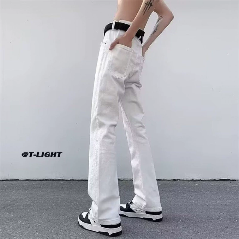 Белые джинсы американские штаны высокого класса vibe брюки для мужчин с тонкими и тонкими брюками
