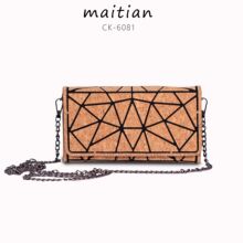 ins 风几何拼接斜挎包 木里木外树皮包链条包女式时尚钱包多用包