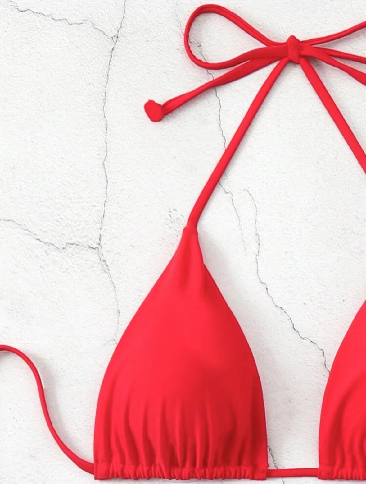 Women's Clothing Tie Up Bikini Swimsuit Solid Color Two Piece Sexy Women's Clothing Swimwear_ecoleips.com