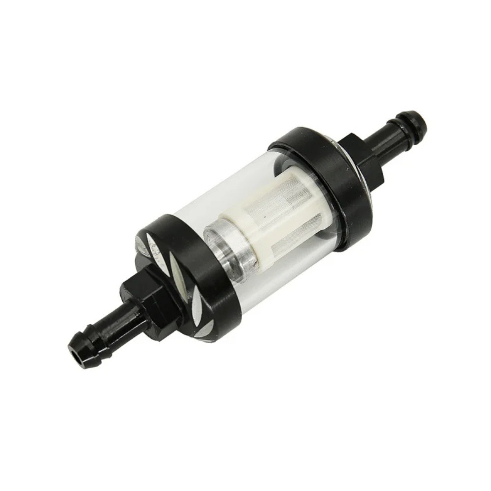 Motorcycle Modification Parts: Transparent Glass Aluminum Core Cnc Fuel Filter, Removable and Washable Filter