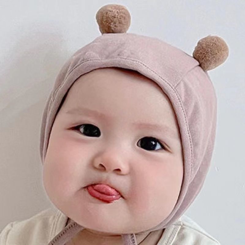ベビーは頭をかぶせて百日耳の帽子をかぶるかわいい幼児の満月の半歳の男女の子供の新型の赤ちゃんの春と秋の防風帽子をかぶせます。|undefined