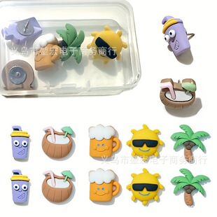 Cross Border 10 Coconut Tree Sun Pin Amazon Hot Sale for Photo Wall Bulletin Board, Office &