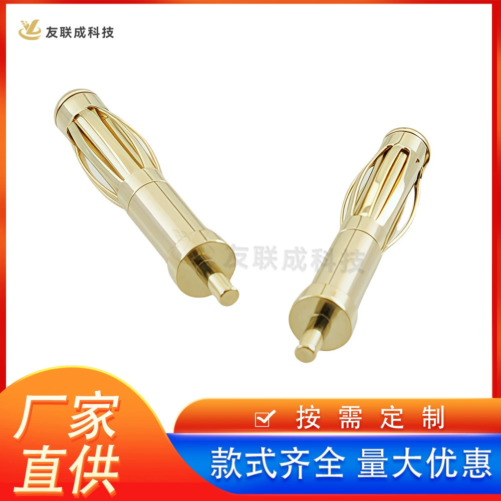 Банановый штекер, припаянный штифт головки фонаря, аксессуары для розеток, электронное соединение типа «папа», позолоченный материал.