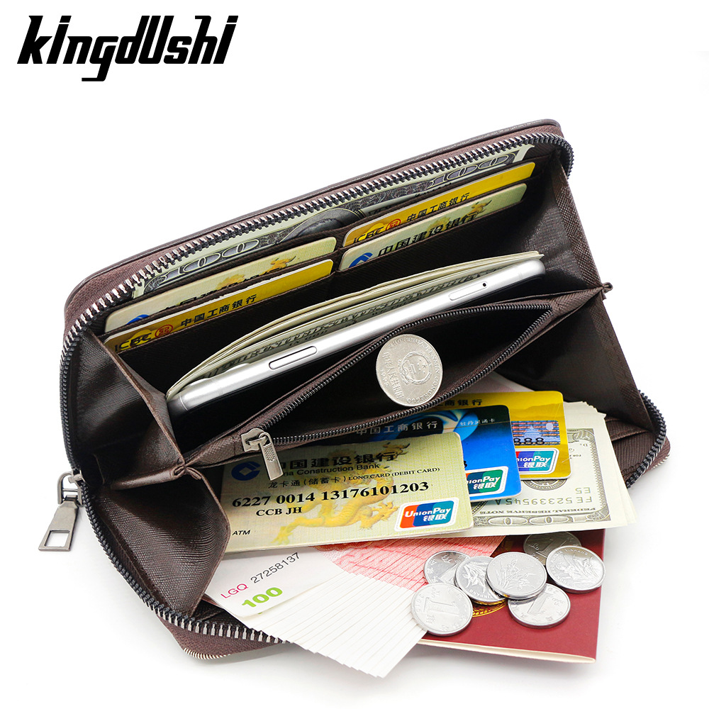 Europa y los Estados Unidos retro B hombre medio y largo monedero pulsera de pulsera de gran capacidad bolso de mano bolso de cambio bolso de teléfono móvil