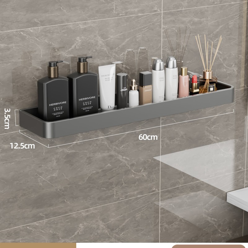 Pistola de baño gris triángulo almacenamiento rack montado en la pared de ponche-libre baño Baño lavabo esquina almacenamiento