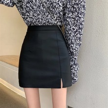 黑色皮裙半身裙女秋冬季a字短裙高腰显瘦pu皮2024新款气质小皮裙