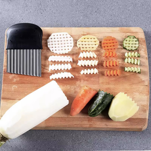 Thickened wolf tooth potato wavy knife to cut potatoes, kitchen household vegetable cutting artifact, fancy slicer, potato grid slicing