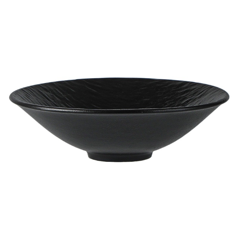 Vajilla de cerámica de patrón de roca tazón de alivio de color sólido en blanco y negro hogar tazón de arroz de alta apariencia tazón de sopa restaurante cubo tazón de fideos