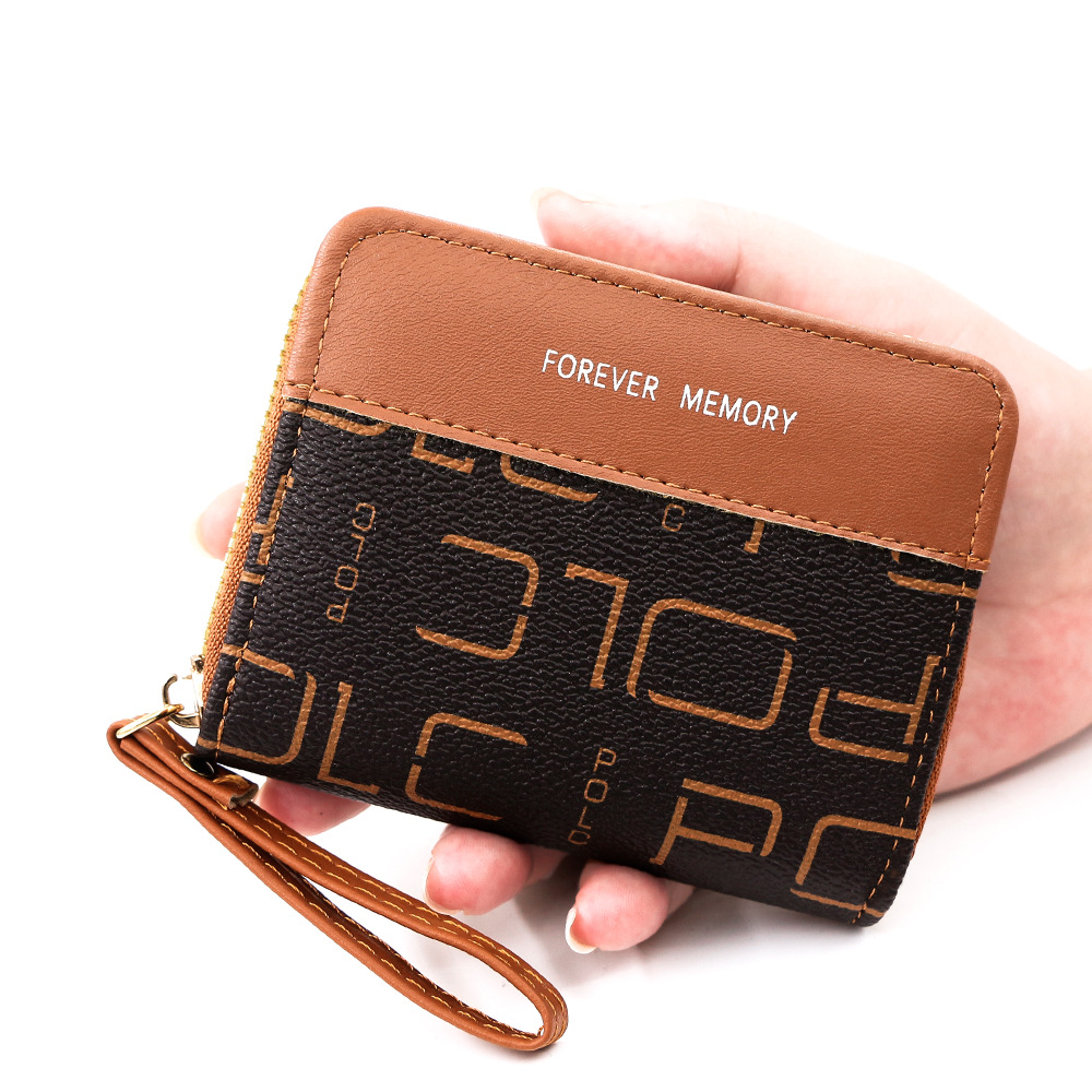 Cartera corta para mujer de nuevo estilo, costura de moda, pu, monedero multifuncional, bolso de tarjeta, fabricante de embrague, venta al por mayor