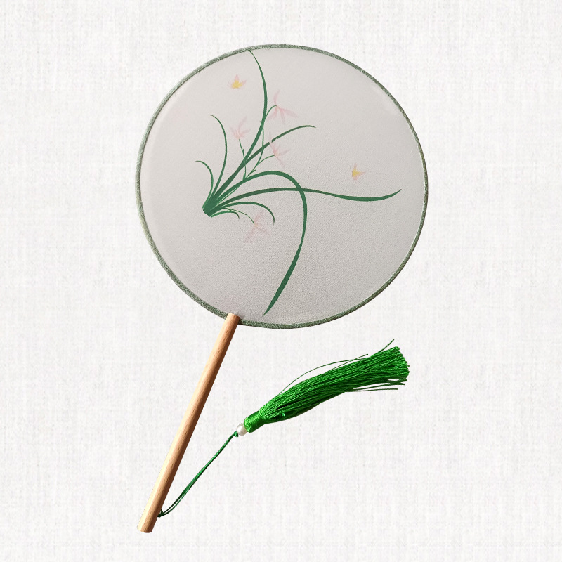 Abanderado estampado grupo abanico 2024 nuevo estilo flor animal abanico antiguo al por mayor Hanfu cheongsam traje antiguo abanico de baile