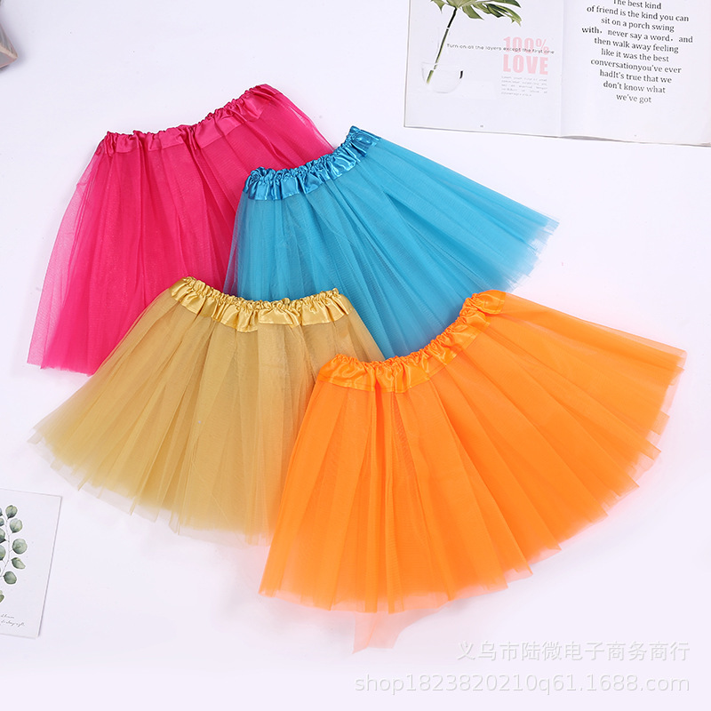 Factory Direct Sales tutu Skirt Three-layer 6-piece Mesh tutu Skirt Kidsren's Ballet Dance Amazon Women's Clothing