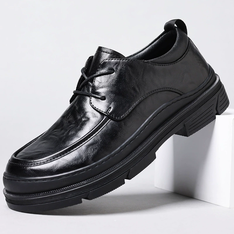 Осенние британские лоферы в стиле ретро, мужская кожаная обувь ручной работы, ленивая одношаговая деловая кожаная обувь с круглым носком
