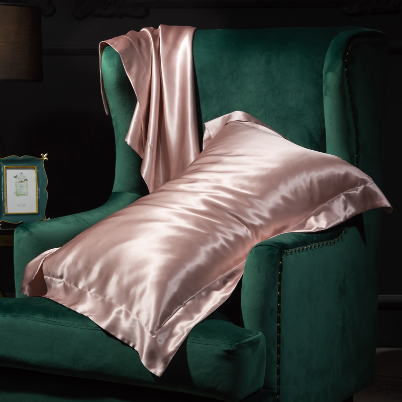 纯色美容真丝枕套丝滑冰丝桑蚕丝成人单人枕头套丝绸枕芯套