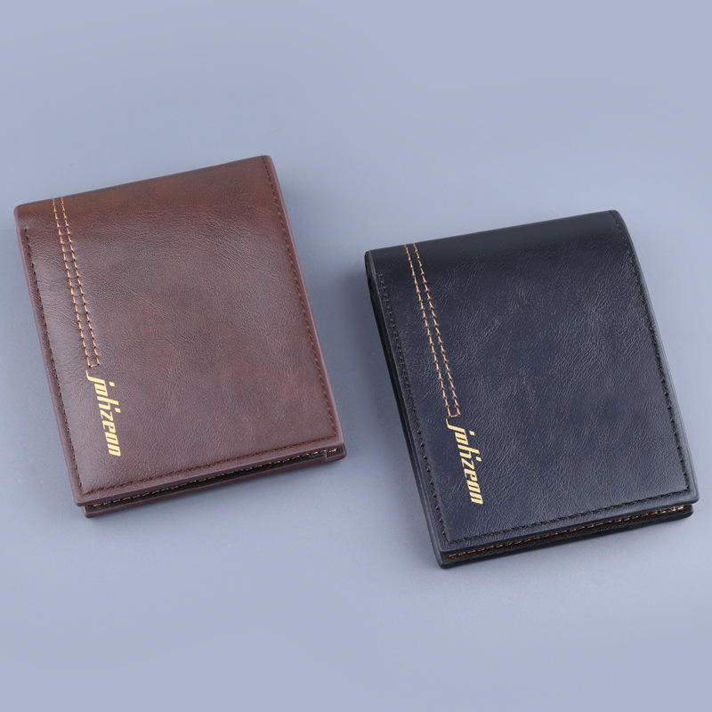 Nueva billetera corta titular de la tarjeta de los hombres cartera integrada de los hombres cartera corta de negocios cartera de los hombres con cremallera fábrica al por mayor