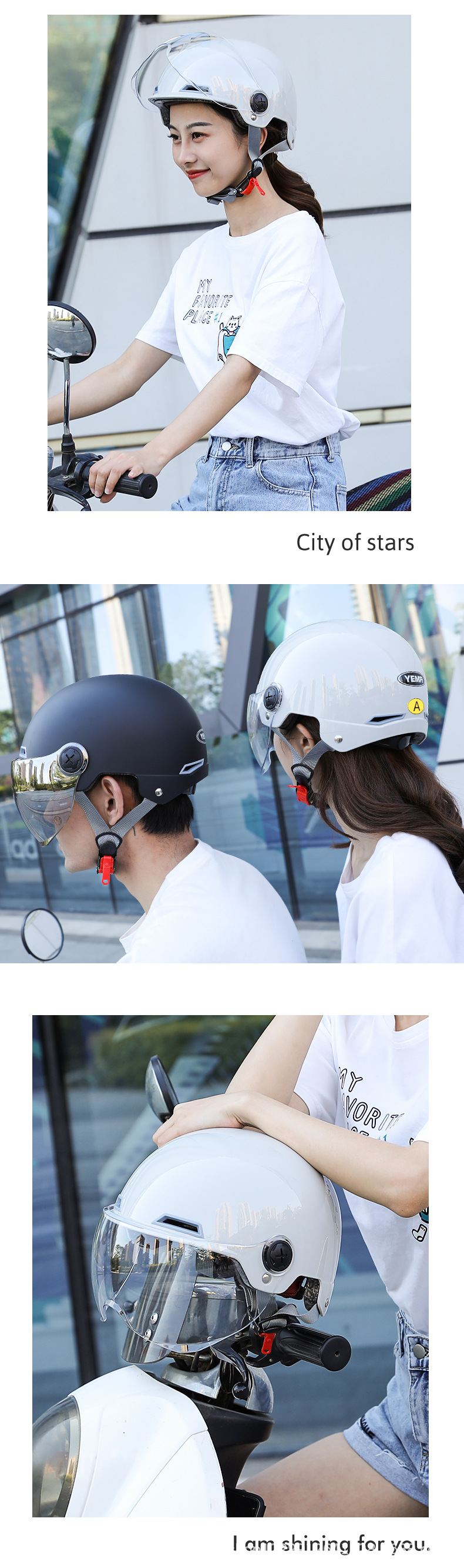 Mustang 3C Certified Electric Motorcycle Helmet for Men and Women, Summer Sun Protection Half Helmet, Lightweight Safety Helmet for All Seasons