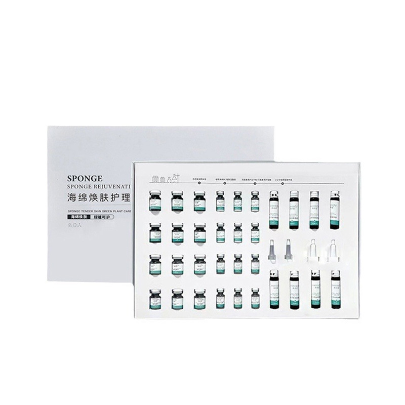 スポンジのマイクロニードルの美容院の専用の顔の看護の海藻の骨の針のスキンケアの箱の専門の庭の線の小さい緑の膜