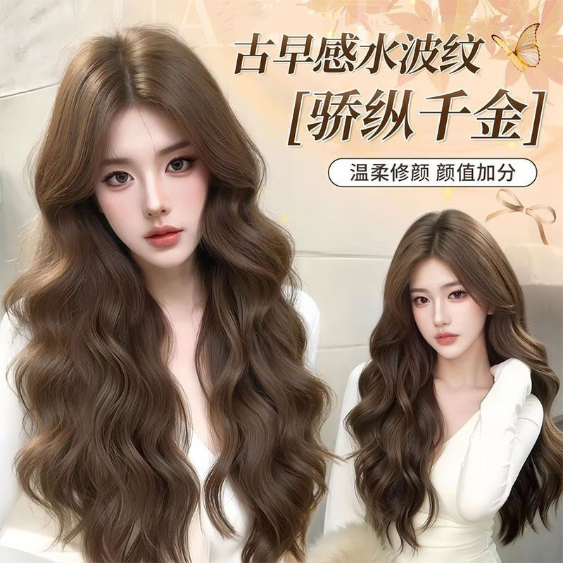 Γυναικεία περούκα Connie Φυσική χωρίς ραφή Lazy Water Wave Wool Curl μακριά μαλλιά καθημερινά