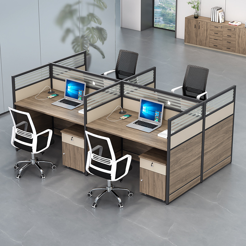 Office Desk Simple Modern 4/6 Person Office Desk Staff Desk Office Desk and Chair Combination Office Card Seat Table