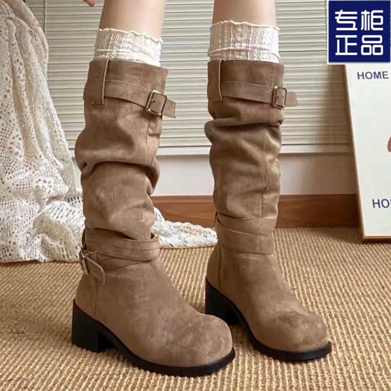 Western Cowboy Boots for Women, Over-The-Knee Boots, Spring and Autum New Style Pile Boots, Thick High Heels, Slim Long Knight Boots Western Cowboy Boots for Women, Over-The-Knee Boots, Spring and Autum New Style Pile Boots, Thick High Heels, Slim Long Knight Boots