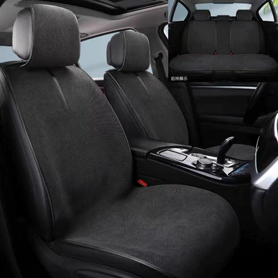Ultra-thin linen car seat cushion Seat cushion, seat cover - mysterious-black-universal-fit-for-5-seater-vehicles