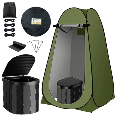 Cover, Integrated Portable Mobile – Kempinq və səyahət - 14m-window-green-covered-model-black-toilet