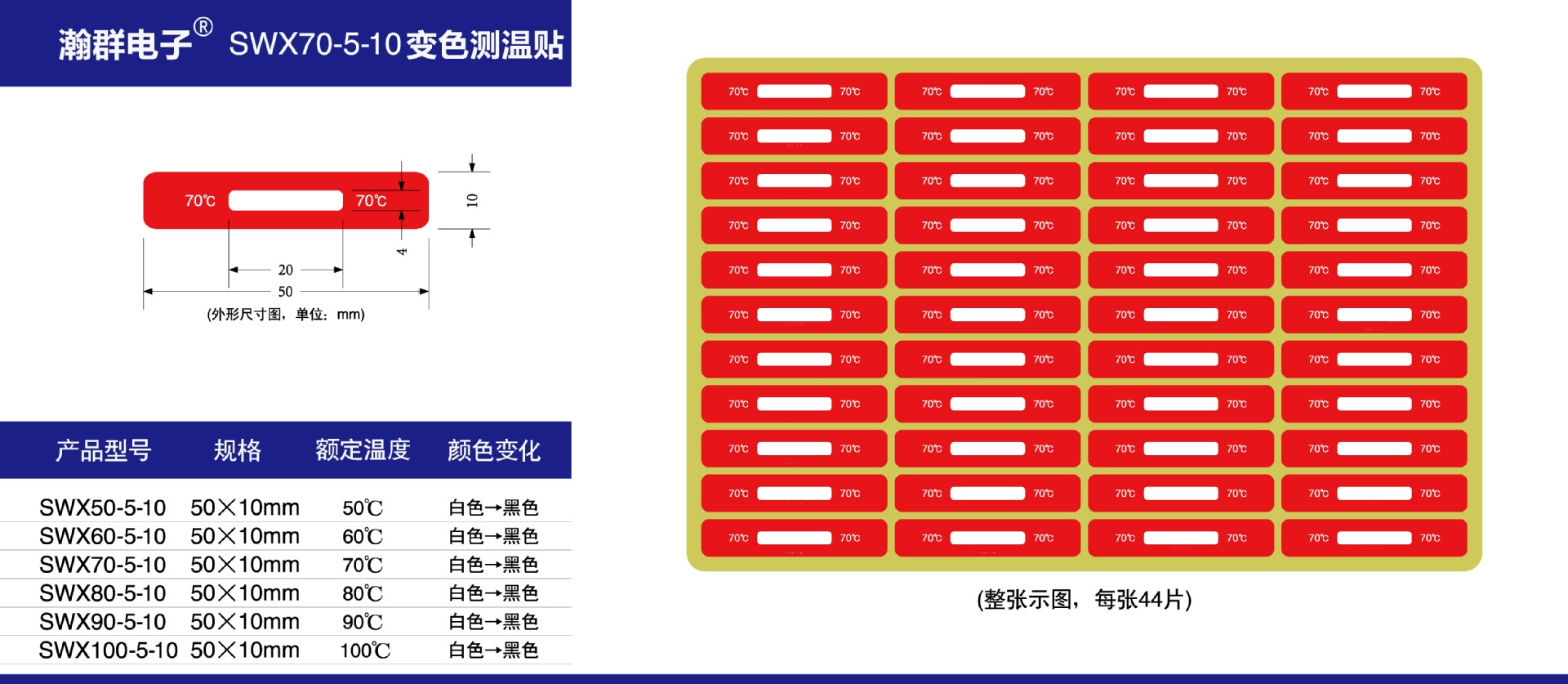 SWX80-5-10 градусов специальные наклейки с датчиком температуры, белые и черные температурные этикетки, термометрная бумага для индикатора температуры, 44 наклейки в штуке