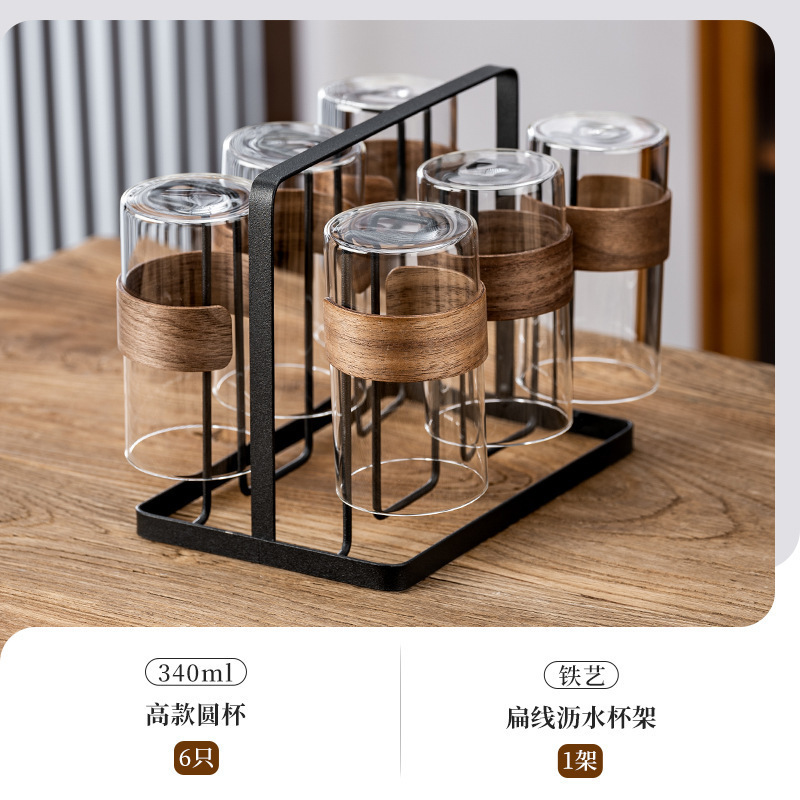 新中式耐高温玻璃喝水杯子套装家用客厅待客轻奢感泡茶具水壶|undefined