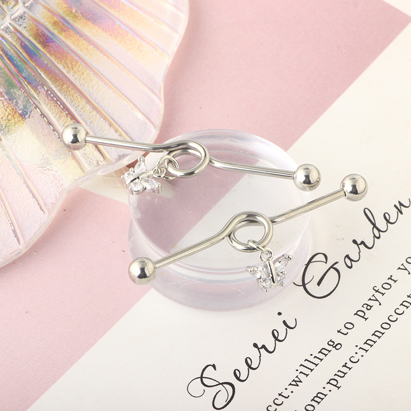 2022 Cross Love Ear Long Rod Earrings Piercing Jewelry Industrial Long Ear Rod Ear Bone Nails detail image 37