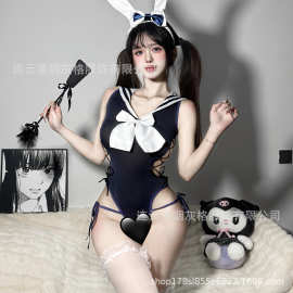 甜美日系死库水泳衣情趣内衣制服诱惑激情免脱开裆火辣连体衣夏季