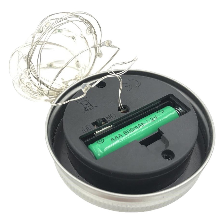 Amazon solar Mason puede cubrir luces de cadena de alambre de cobre 20LED hogar creativo al aire libre impermeable luces decorativas LED cadena