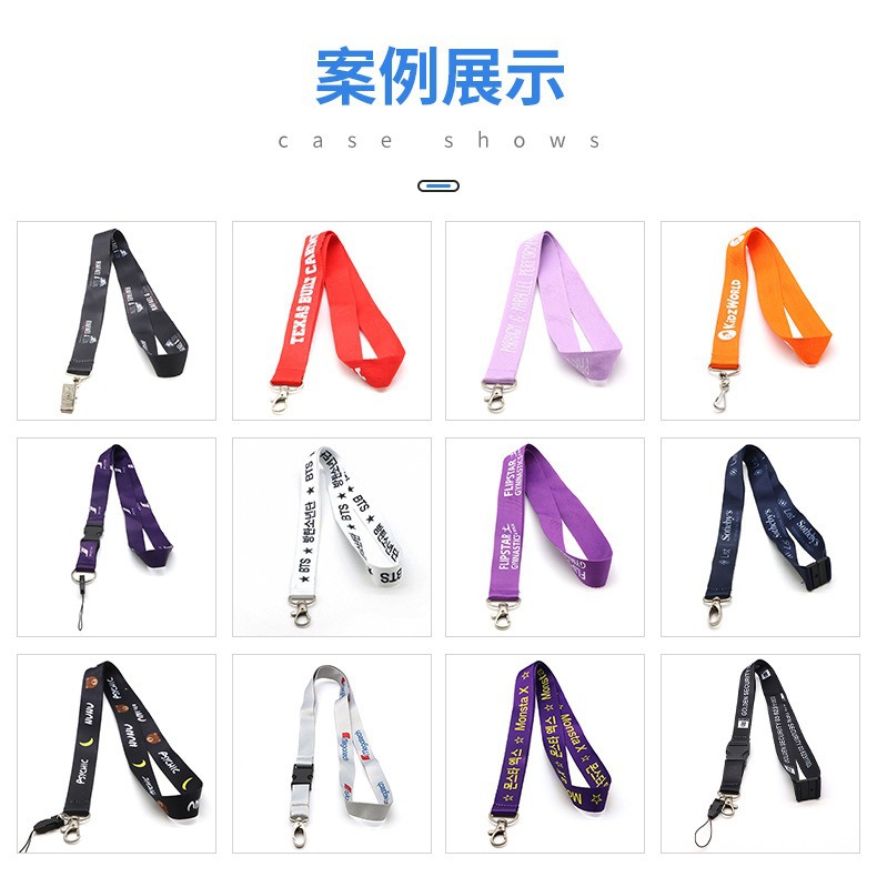 Fabricantes personalizados de poliéster color transferencia térmica impresión de serigrafía certificados de personal logotipo de tarjeta de trabajo cuerdas de tela