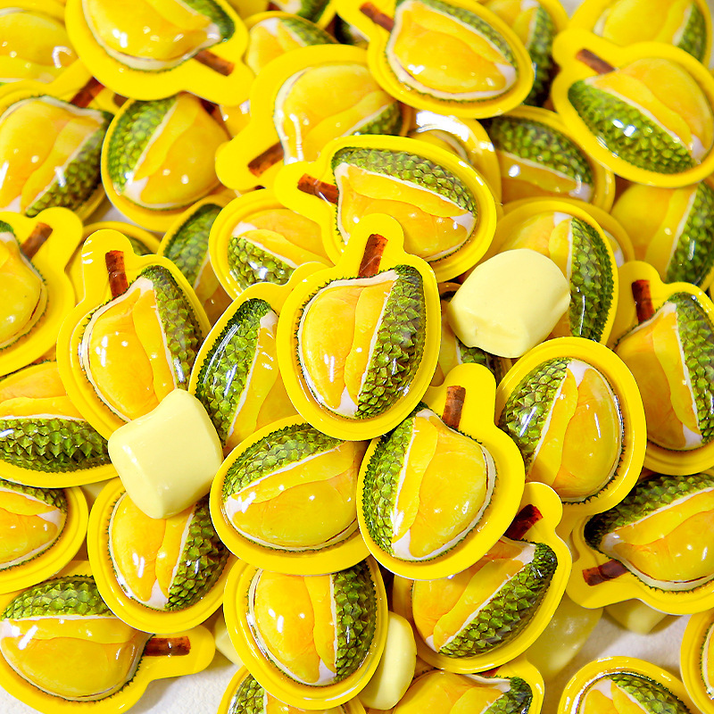 Trendy Creative 3D Durian Candies – Bulk Wholesale Wedding Favors, Thai-Style Durian Milk Candies, Perfect for Office & Casual Snacking