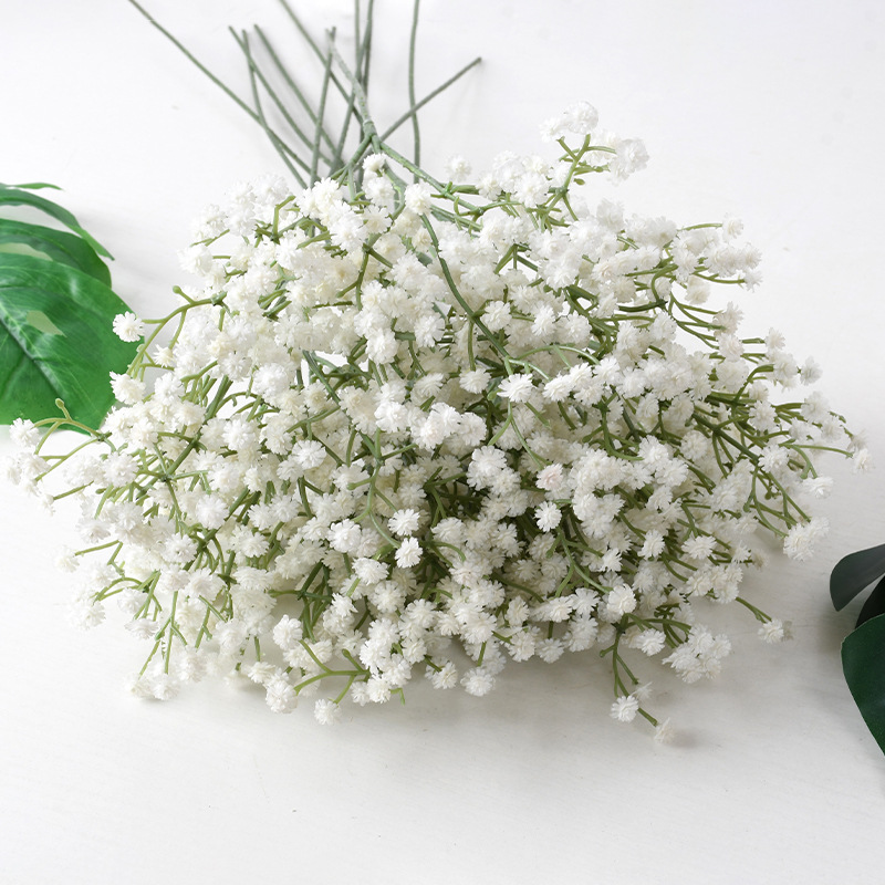 Simulación de 3 horquillas de mano de goma suave de novia mano de palo decoración de flores accesorios de fotografía de la sala de estar flores falsas flores artificiales transfronterizas