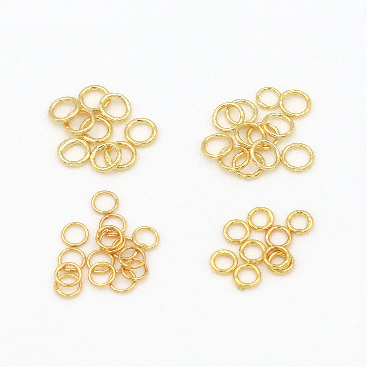Copper-Plated 18K Real Gold Welded Closed Ring 14K Gold-Filled Color-Preserving Copper Ring Flat Ring DIY Bracelet Connecting Ring B05