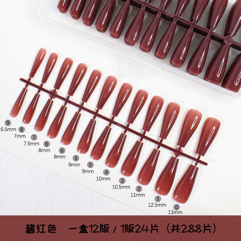 Nuevo 288 unidades en caja de esmalte de uñas tabletas hielo transparente Ballet uñas falsas uñas tabletas pasta completa productos terminados al por mayor