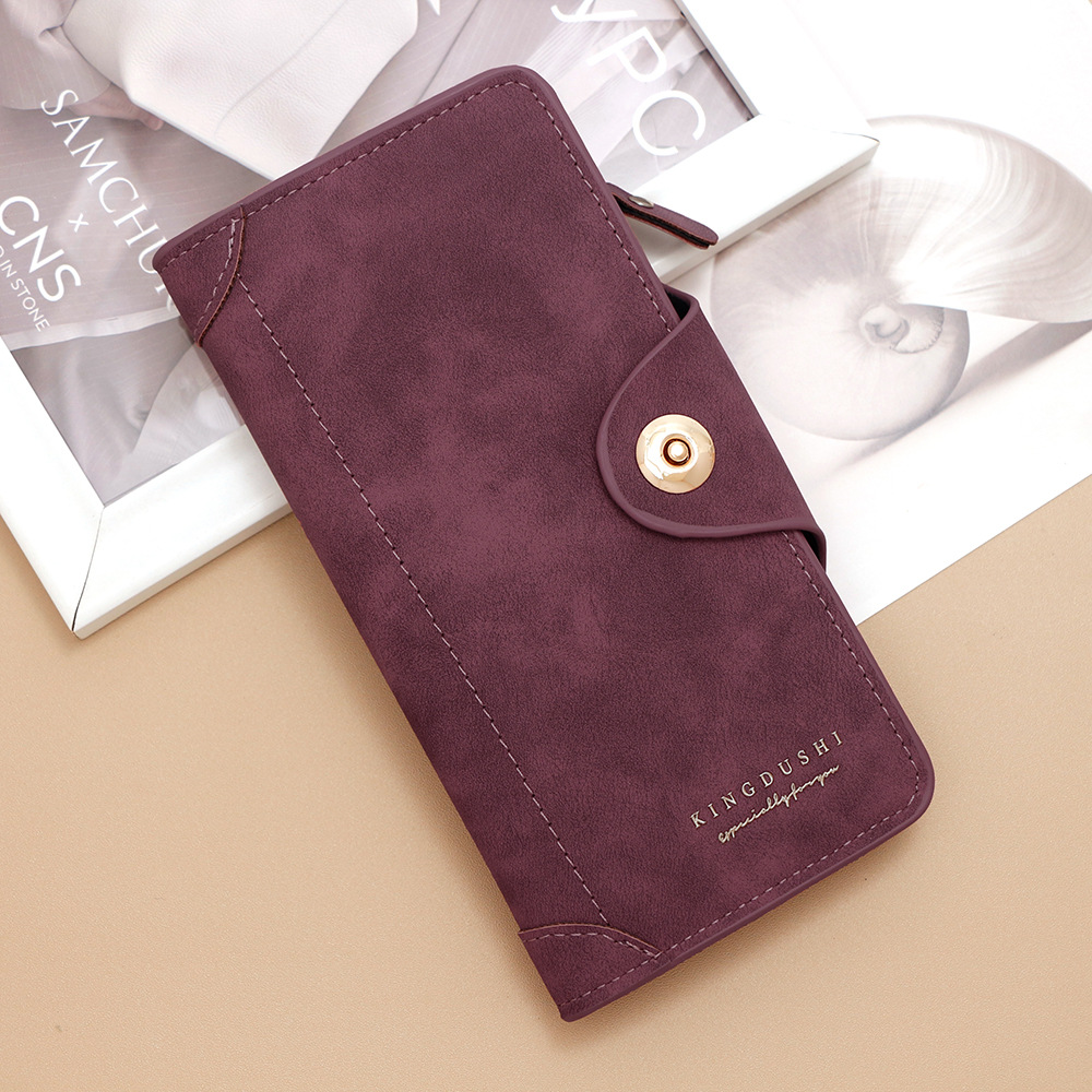 Nuevo tipo de cartera larga para hombres simple multifuncional estilo europeo y americano cartera de hebilla magnética para hombres bolso de mano multi-tarjeta