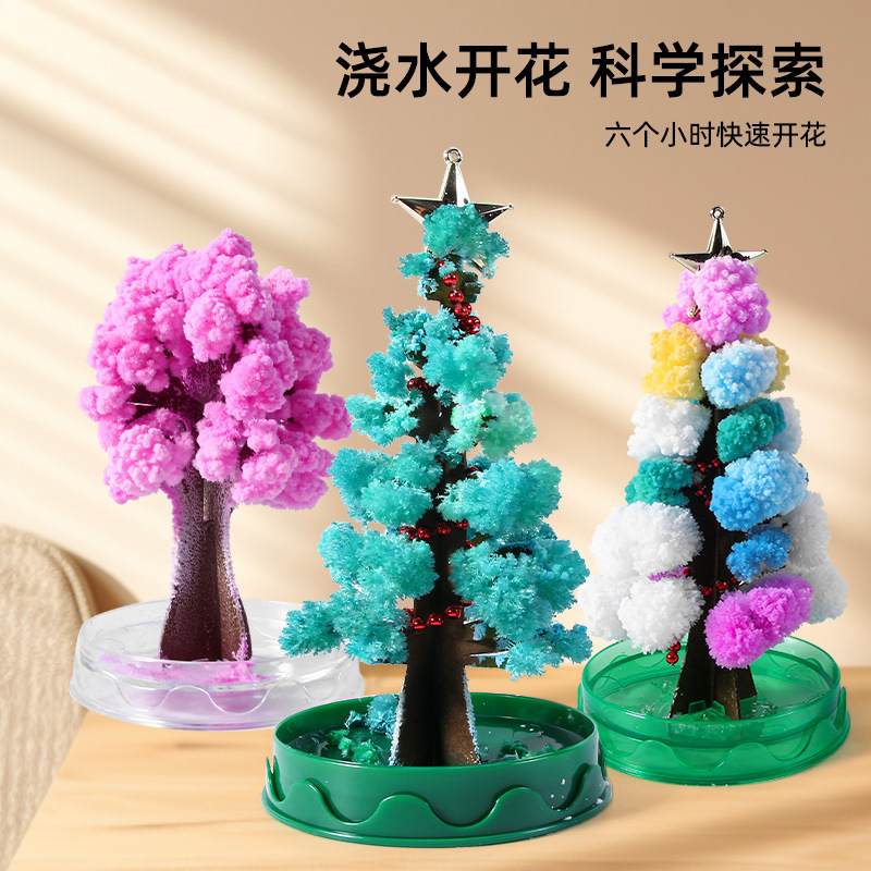 Magic Christmas Tree, Paper Tree, Magical Watering and Growth Crystal Toy That Bloom with Long Snowflakes, Small Christmas Gift