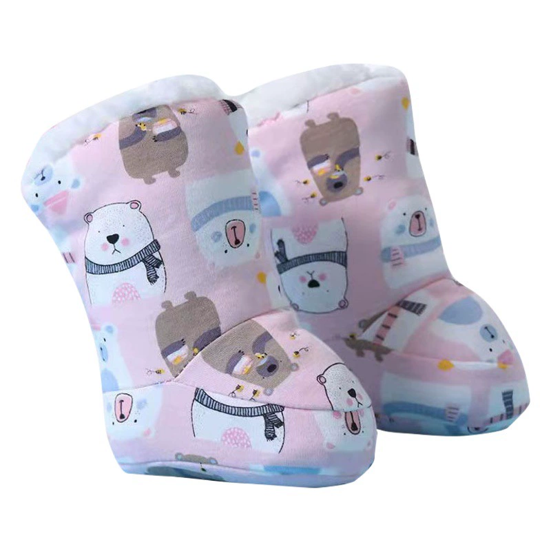 Осень и зима Новые толстые детские хлопчатобумажные туфли, теплые туфли, Бархатная мода и милая детская обувь, прогулочная обувь