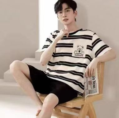 남성용 짧은 바지 줄무늬 포켓 베어