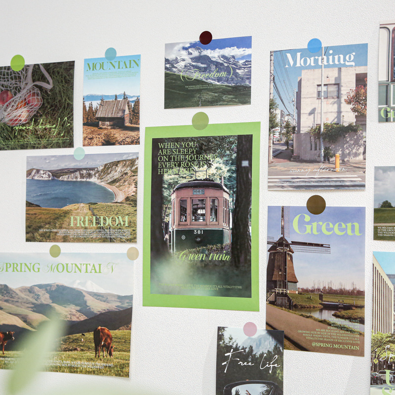 Mr. Paper, pegatinas de pared de paisaje, niebla, isla sin dormir, cartel de decoración de interiores estadounidense creativo, papel de material de cuenta manual