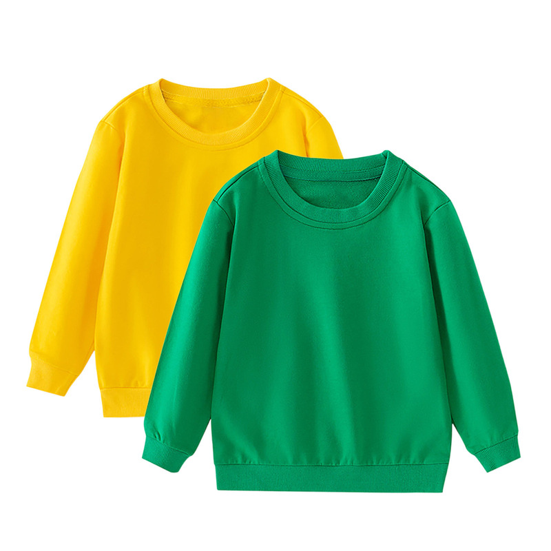 二件装卫衣广告衫纯色可定图案宝宝衣服童装线圈卫衣秋款空白衫|undefined