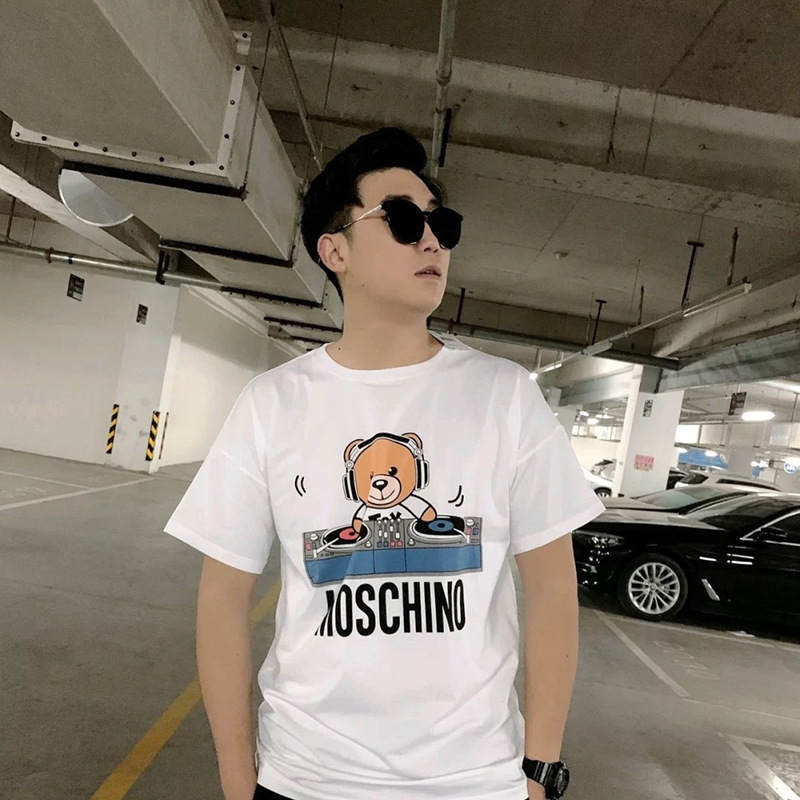 クロスボーダーヨーロッパとアメリカのトレンドブランド春夏新作ラウンドネックプルオーバー親子ベアTシャツ半袖カップルスタイル|undefined