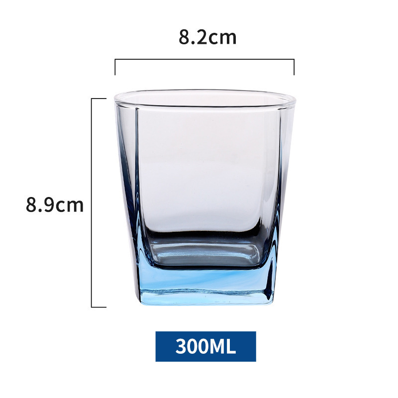 Lemeiya colorido taza de vidrio taza de beber colorido copa de vino hogar taza de jugo taza de leche taza cuadrada