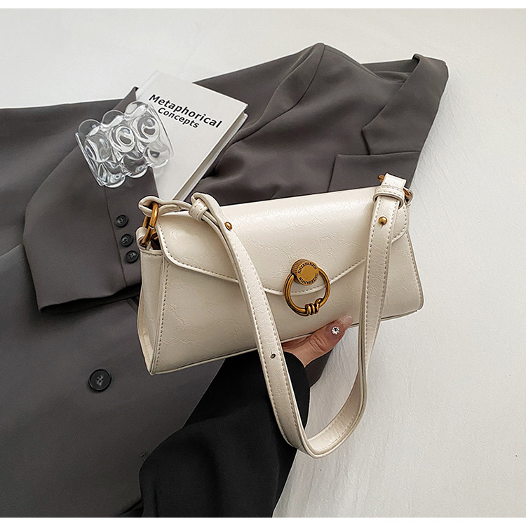 Korean Style Trendy Mini Baguette Bag For Women Spring/Summer New Shoulder Underarm Bag Textured Crossbody Square Bag - Thumbnail 6