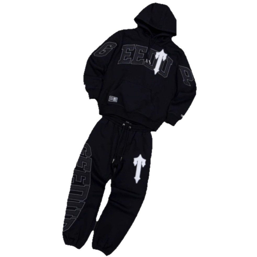 Nueva marca de moda europea y americana traje de suéter estampado de otoño e invierno personalidad calle suelta ropa deportiva casual al por mayor para hombres y mujeres