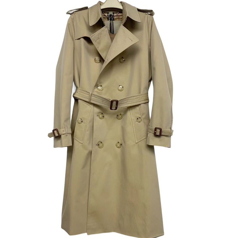 B best selling foreign trade Kensington Korean windbreaker long high-end double-breasted British style new field men's coat