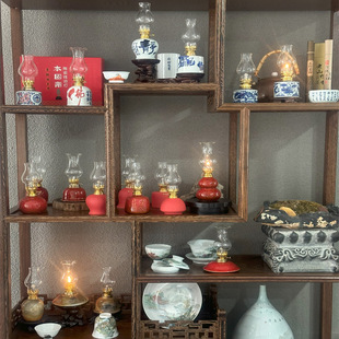 Ceramic Kerosene Lamp, Butter Lamp for Offering to Buddha, Handmade for Home, Tea Room, Store, Outdoor Retail, Manufacturer, Cultural Gift