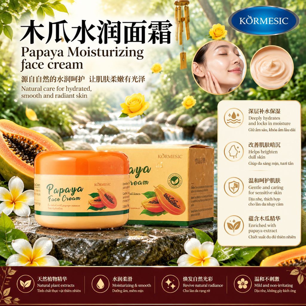 Crema Facial Hidratante de Papaya Nutritiva para Cuidado Facial
